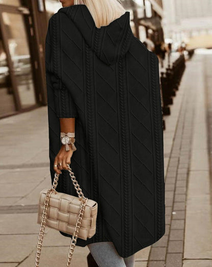 Monalisa - Lang Cardigan med Hette