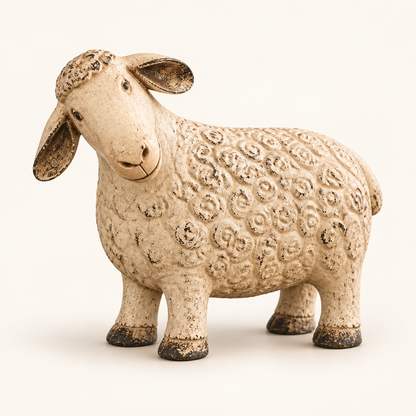 Rustikk Vintage Sau Figur