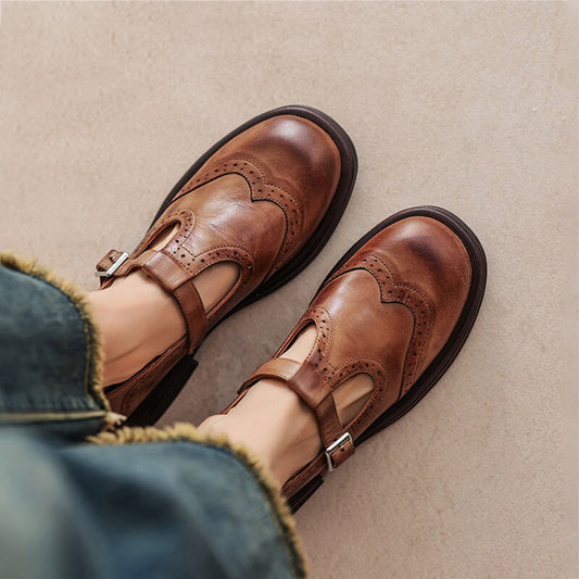 Bernadette | Ajaton Brogue T-nauha Mary Janes
