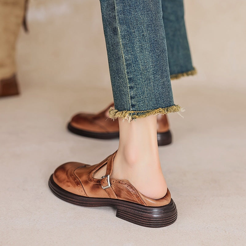 Bernadette | Ajaton Brogue T-nauha Mary Janes