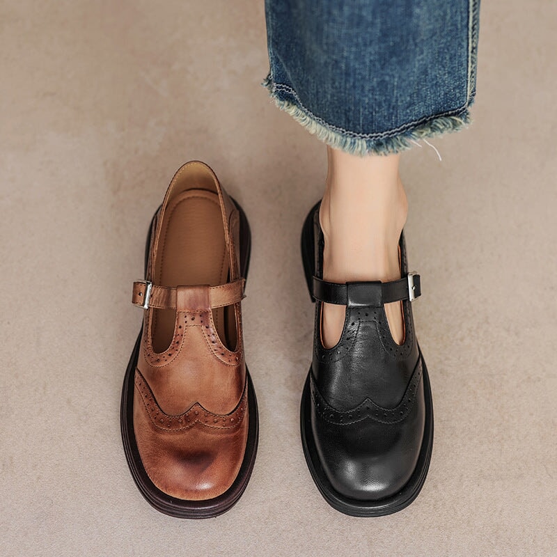 Bernadette | Ajattomat Brogue T-nauha Mary Janes