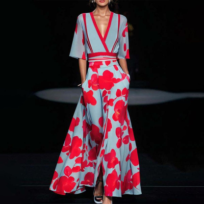 Mila™ | Myk V-hals Maxi-kjole