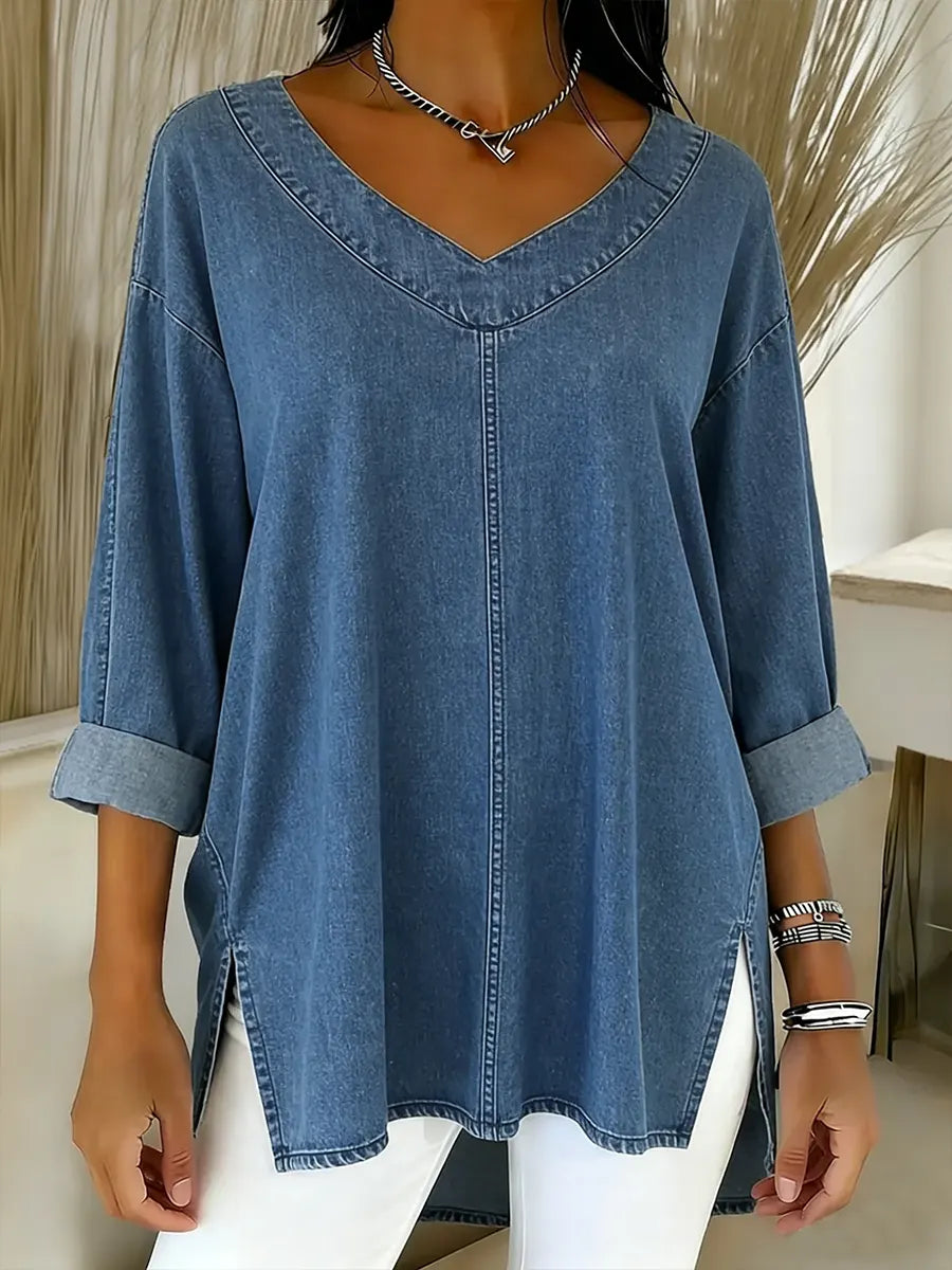 Dame Casual Vasket Denim Bomullstopp
