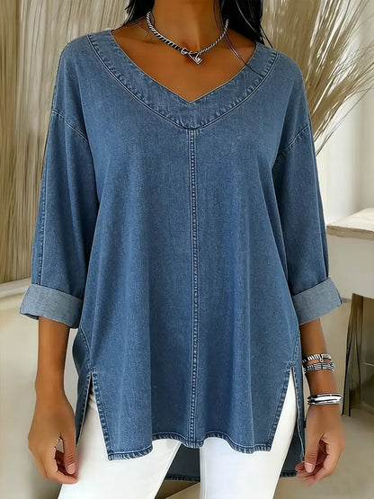 Dame Casual Vasket Denim Bomullstopp