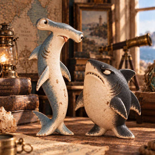 Odd Shark Duo | Vintage Kystfiguriner