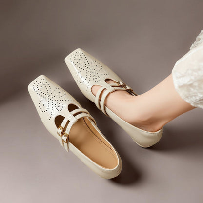 Estella | Brogued Dual-Strap Mary Jane -korkokengät