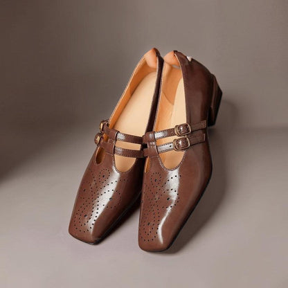 Estella | Brogued Dual-Strap Mary Jane -korkokengät