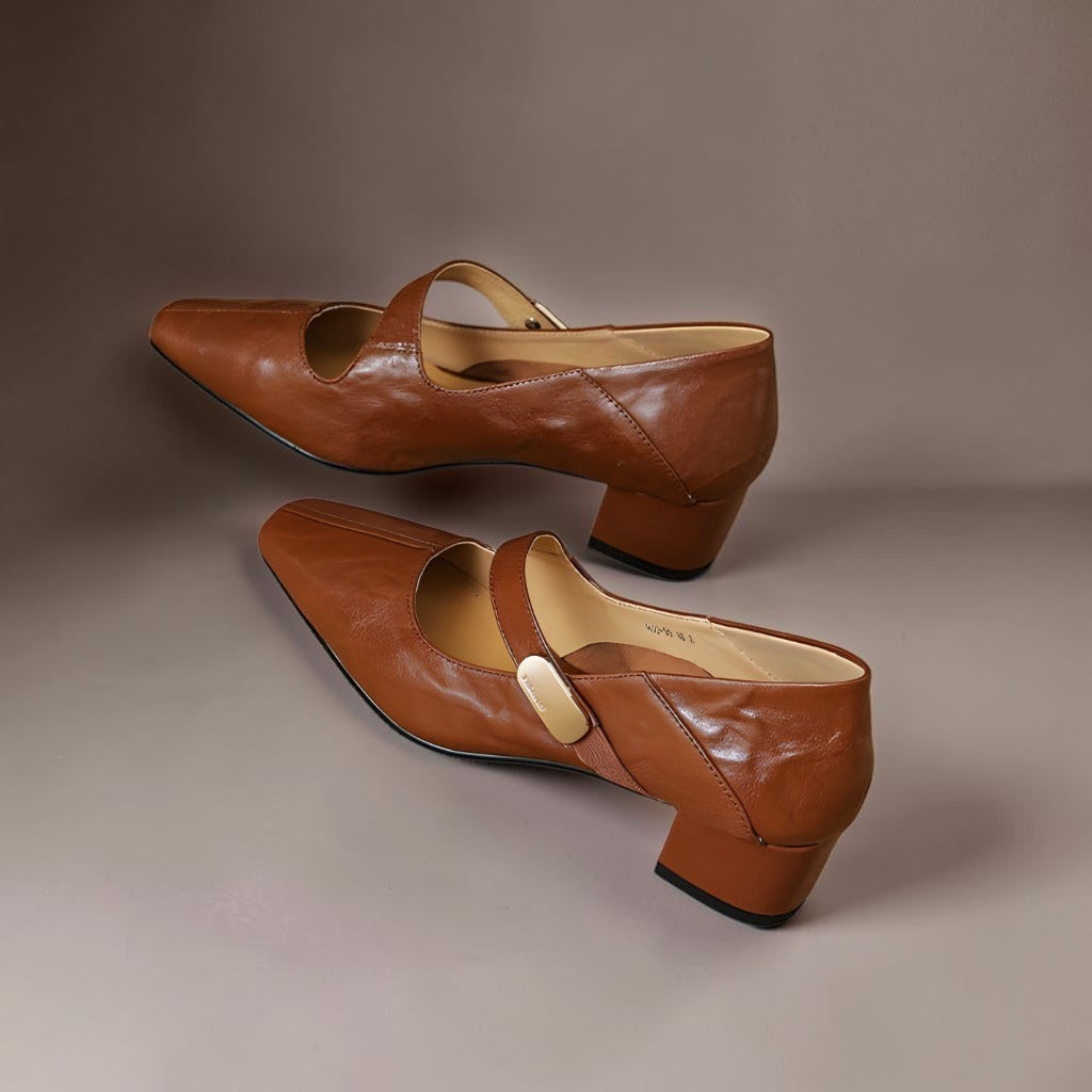 Sabella | Hienostuneet Neliönmuotoiset Mary Jane Korkokengät