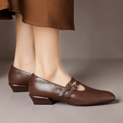 Estella | Brogued Dual-Strap Mary Jane -korkokengät